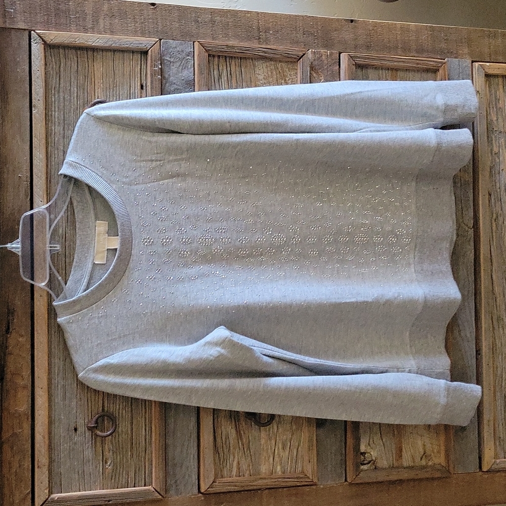 MICHAEL KORS LIght weight sweatshirt.  SM, grey with sparkles long sleeve
